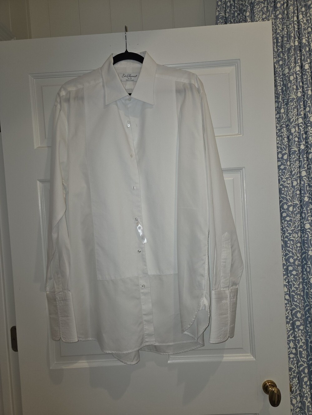 Ede & Ravenscroft Men's White Dress Shirt with Spread Collar - 100% Cotton